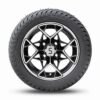 Golf Cart Wheels Machined Gloss Black 12"