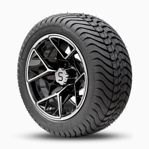 Golf Cart Wheels Machined Gloss Black 12"