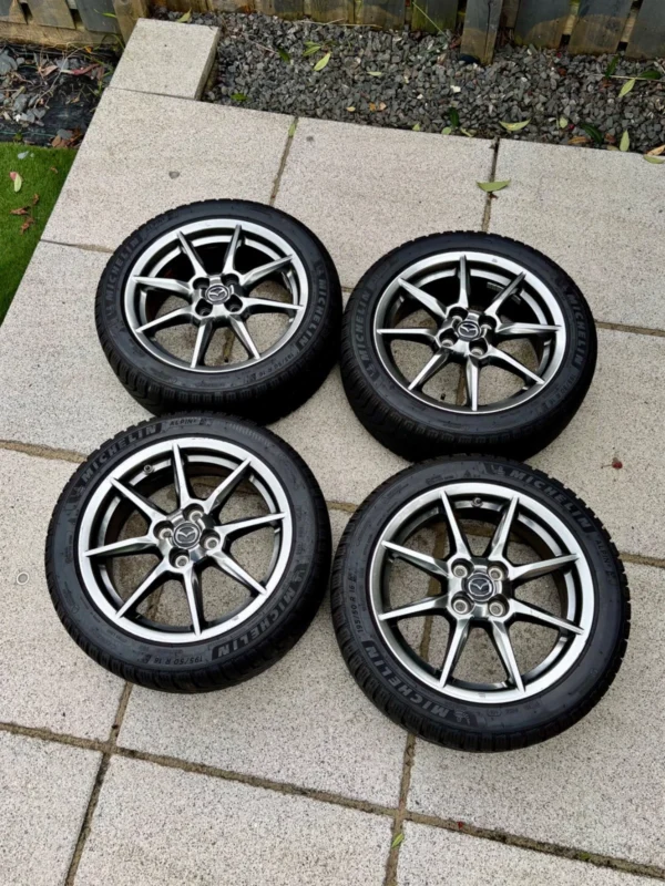 OEM Mazda MX-5 ND 1.5L 16 Inch Alloy Wheels with New Michelin Alpin 6 Tyres – Set of 4