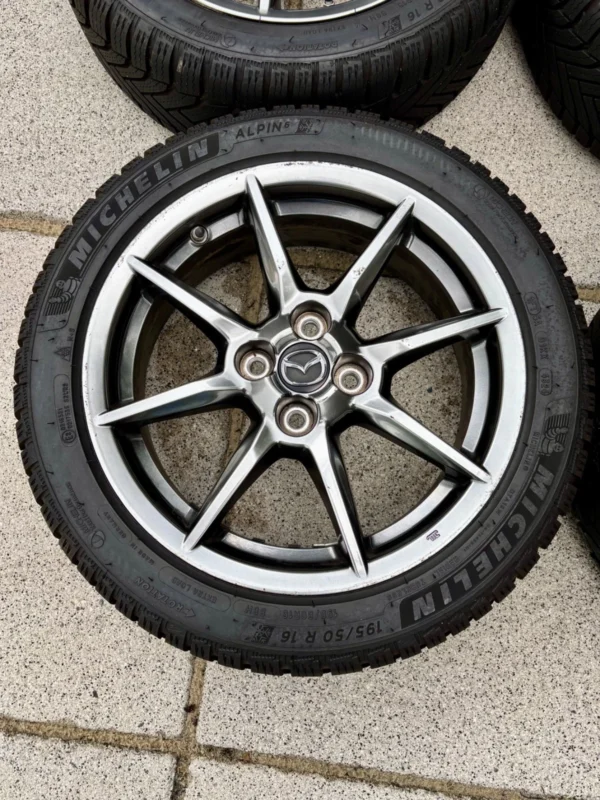 OEM Mazda MX-5 ND 1.5L 16 Inch Alloy Wheels with New Michelin Alpin 6 Tyres – Set of 4