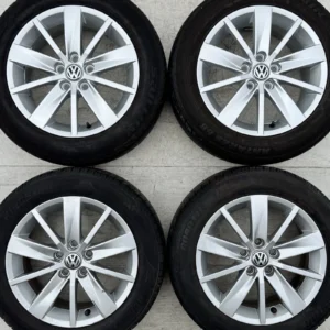Genuine Volkswagen Polo 15 Inch Silver 10-Spoke Alloy Wheels with 185/60 Tyres – 6C0601025