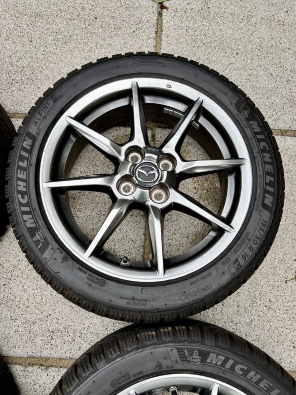 OEM Mazda MX-5 ND 1.5L 16 Inch Alloy Wheels with New Michelin Alpin 6 Tyres – Set of 4