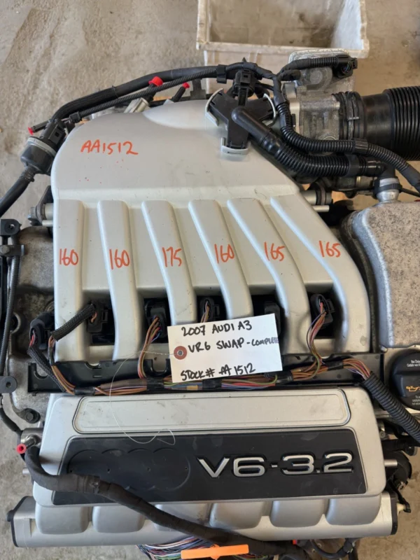s-l1600 (34) 2006–2007 Audi A3 / VW Golf R32 3.2L VR6 BUB Complete Engine Motor – 135K